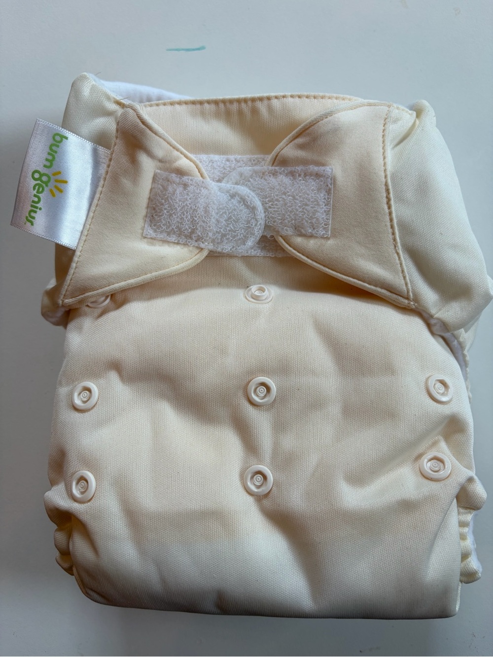 BumGenius Cream Adjustable Cloth Diaper with Snaps
